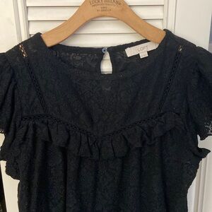 Cute black lace top from Loft. Only worn once.